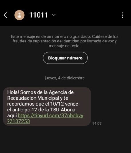 Alerta por intento de estafa con falsos links de pago municipal ...